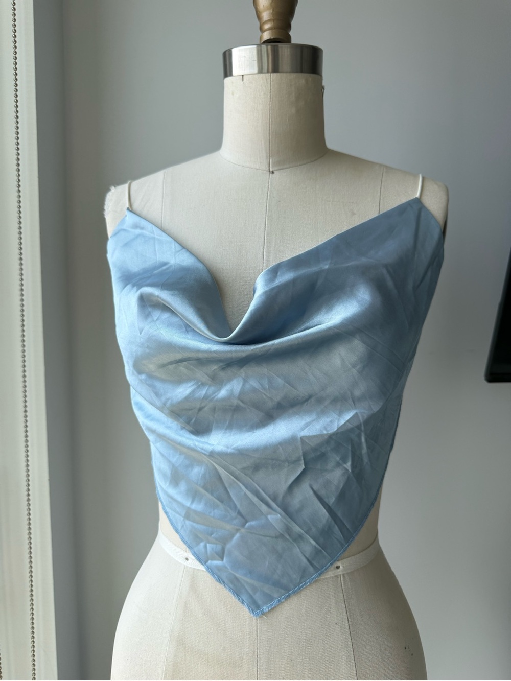 Light Blue Backless Top